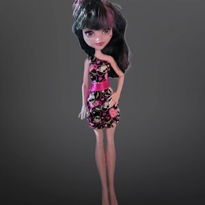 Monster High Doll with Pink and Black Skull Dress
